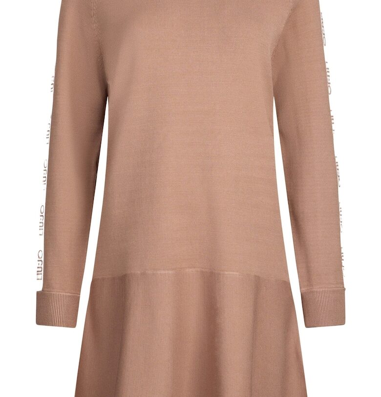 Къса рокля с дълги ръкави - Бежов Liu Jo