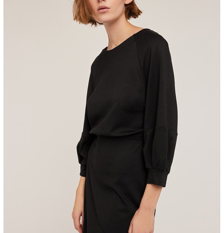 Къса рокля с дълги ръкави - Черен Motivi