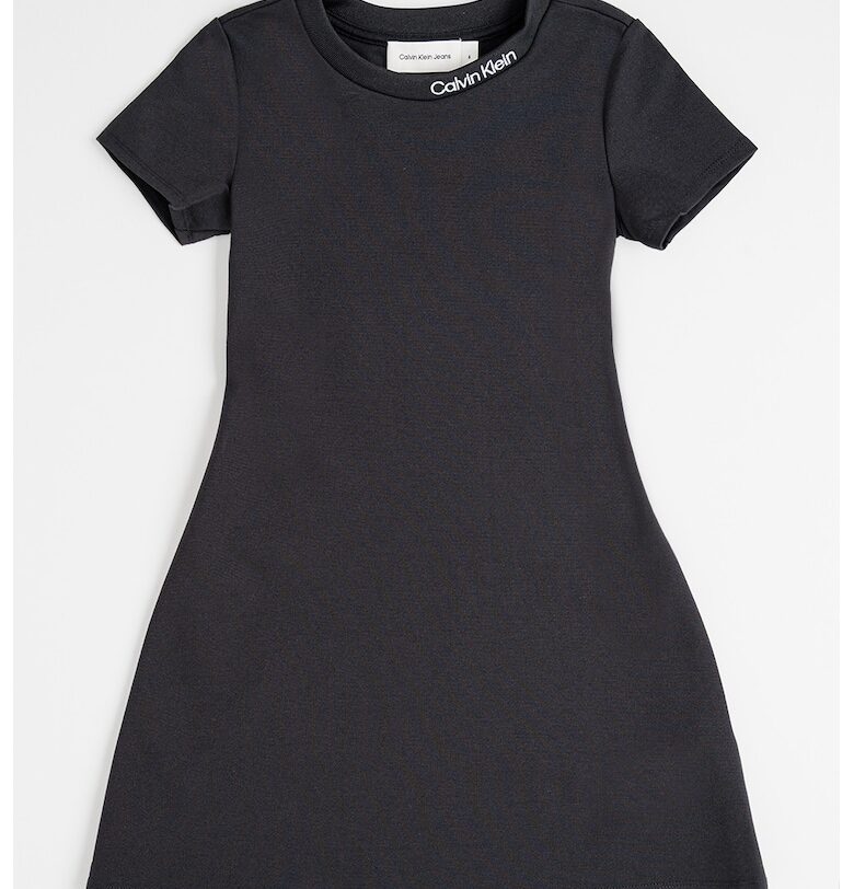 Къса рокля с къси ръкави - Черен CALVIN KLEIN