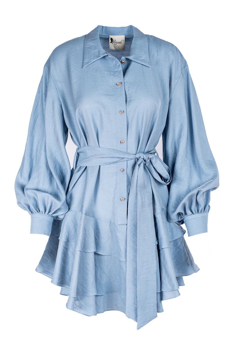 Къса рокля с ленени волани - Син Monarh design