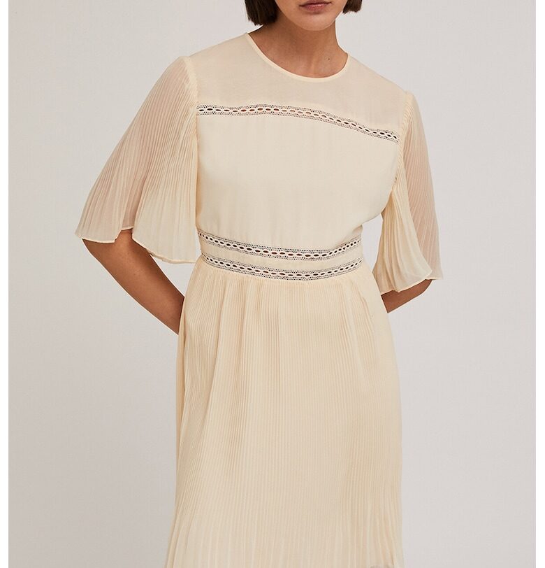 Къса рокля с набирания - Крем Motivi