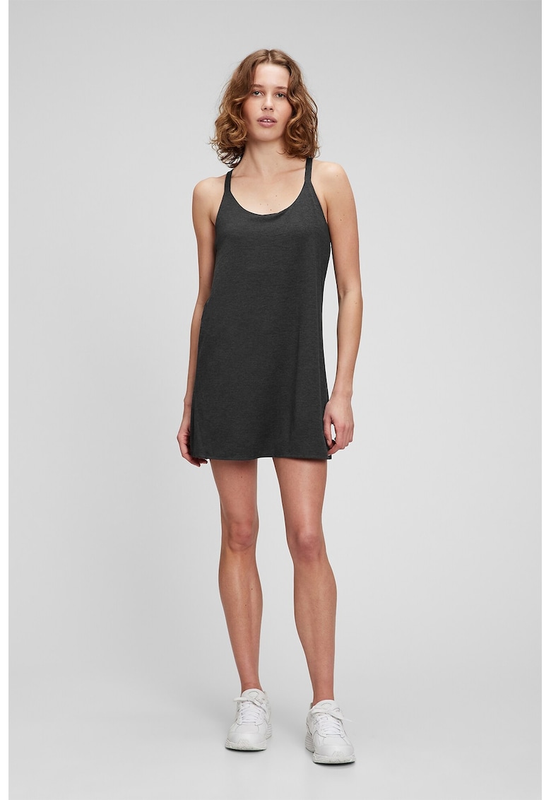 Къса рокля с овално деколте - Черен GAP