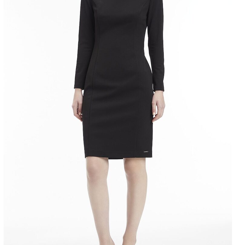 Къса рокля с отвор - Черен CALVIN KLEIN