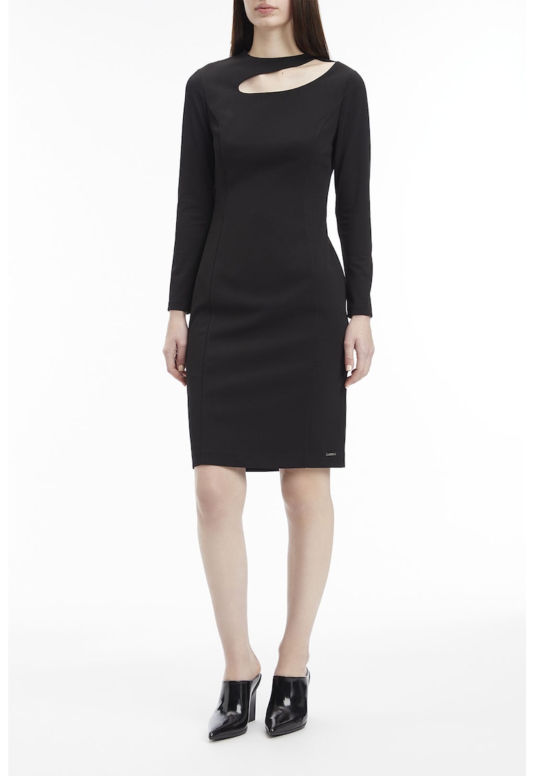 Къса рокля с отвор - Черен CALVIN KLEIN