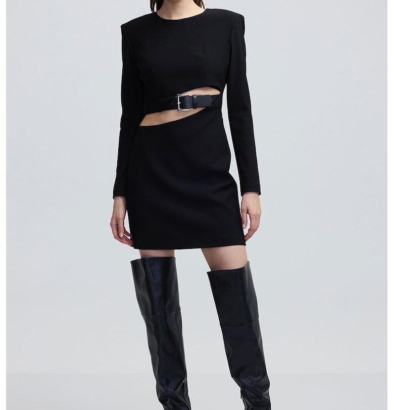 Къса рокля с отвор - Черен Ipekyol