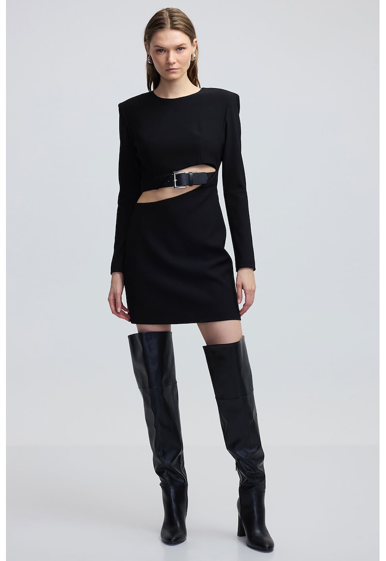 Къса рокля с отвор - Черен Ipekyol