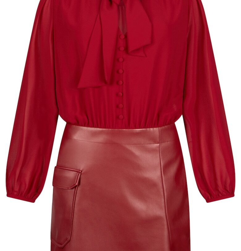 Къса рокля с панделка - Бордо Liu Jo