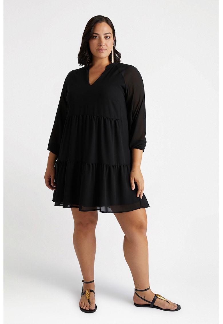 Къса рокля с шпиц - Черен Fiorella Rubino