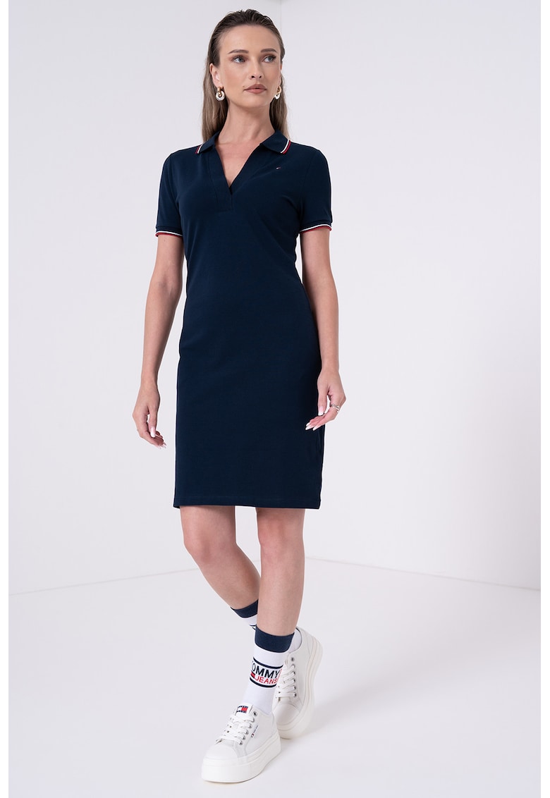 Къса рокля с яка - Тъмносин Tommy Hilfiger