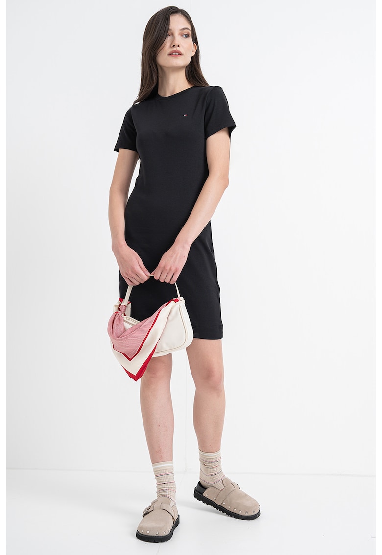 Къса рокля-тениска - Избеляло черно Tommy Hilfiger