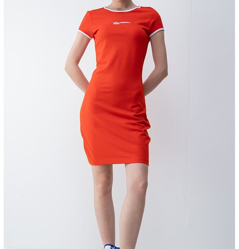 Къса рокля-тениска - Червен KARL LAGERFELD JEANS