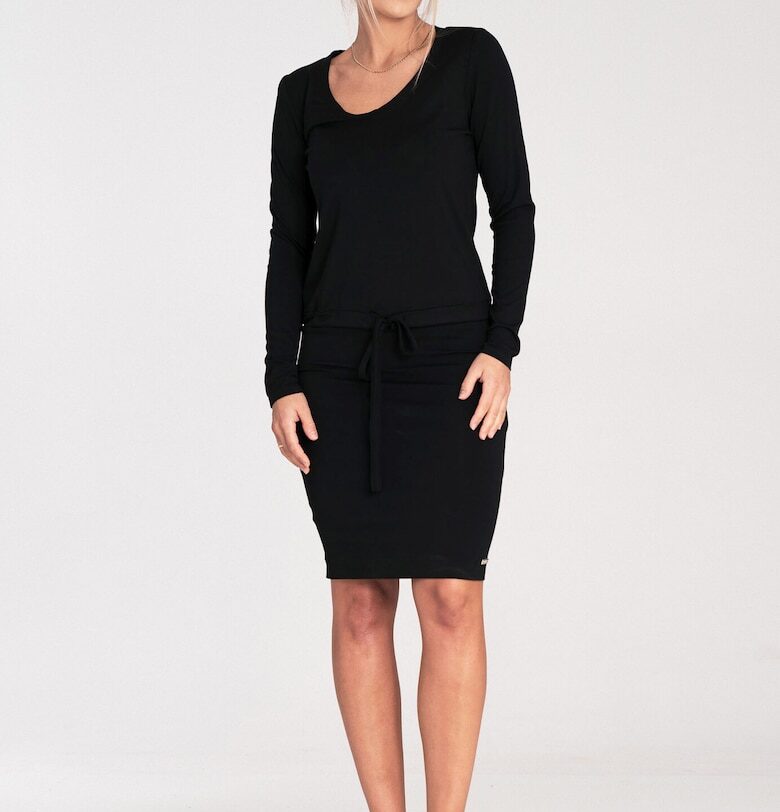 Къса рокля -  черна - вискоза - Figl