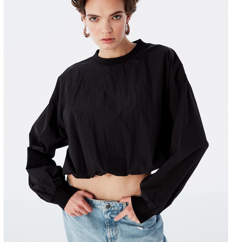 Къса свободна блуза - Черен TWIST