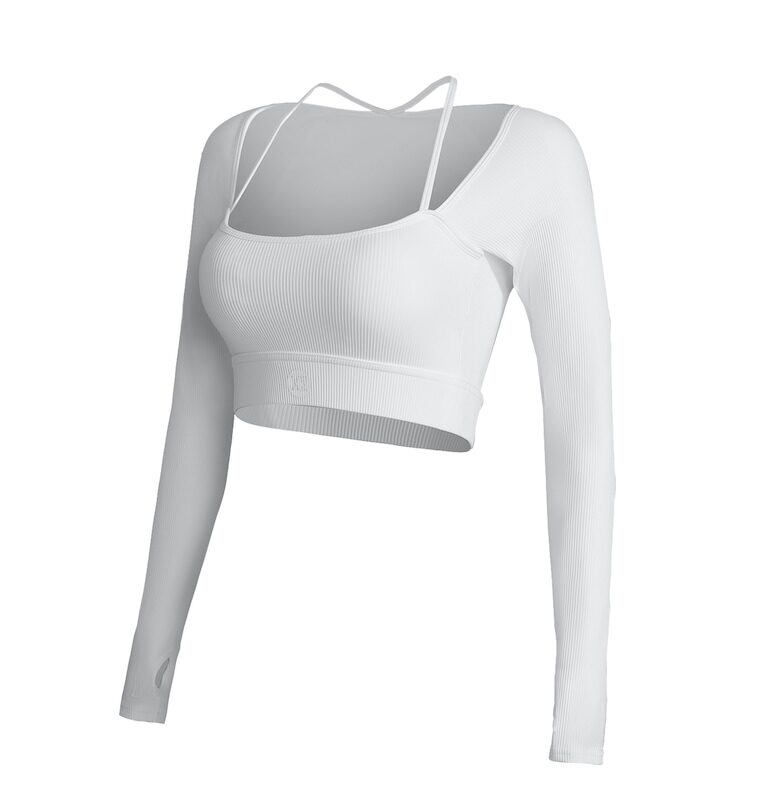 Къса спортна блуза Club Level - Бял YEAZ