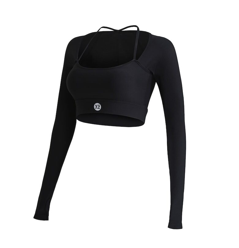 Къса спортна блуза Club Level - Черен YEAZ