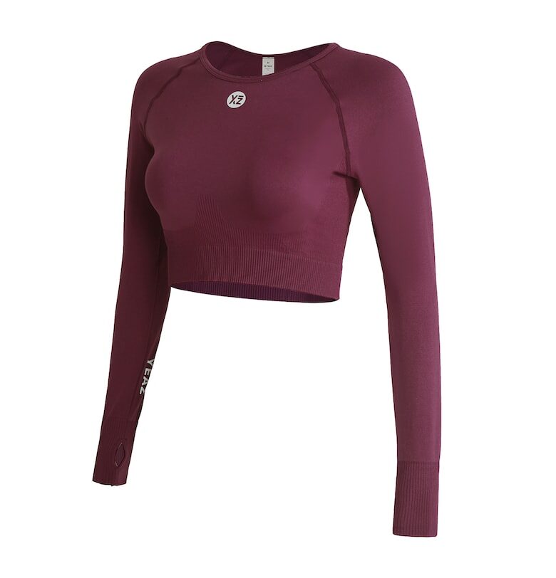 Къса спортна блуза Legend - Тъмновиолетов YEAZ