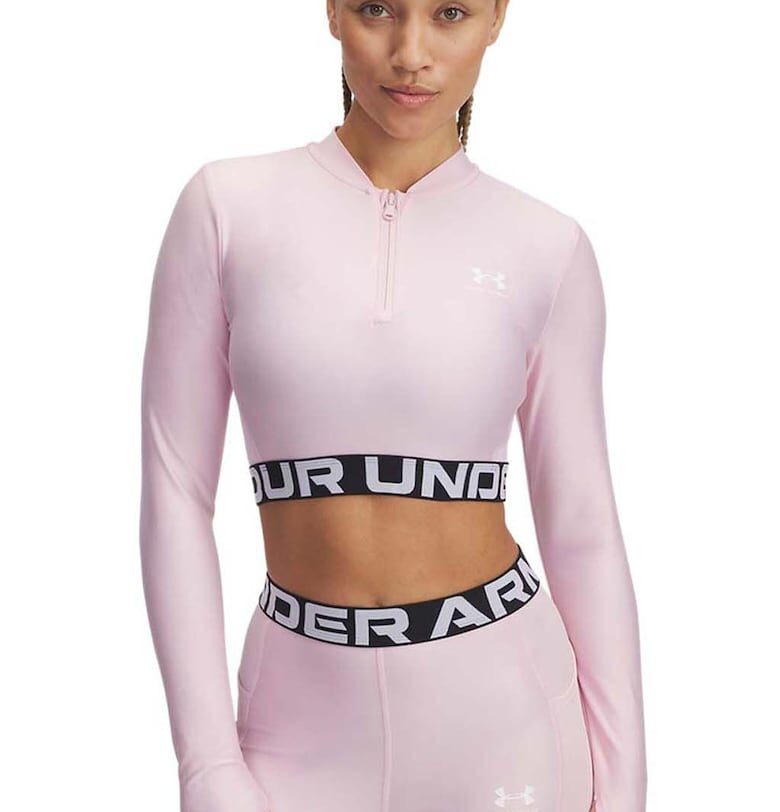 Къса фитнес блуза Heatgear - Бледо розово Under Armour