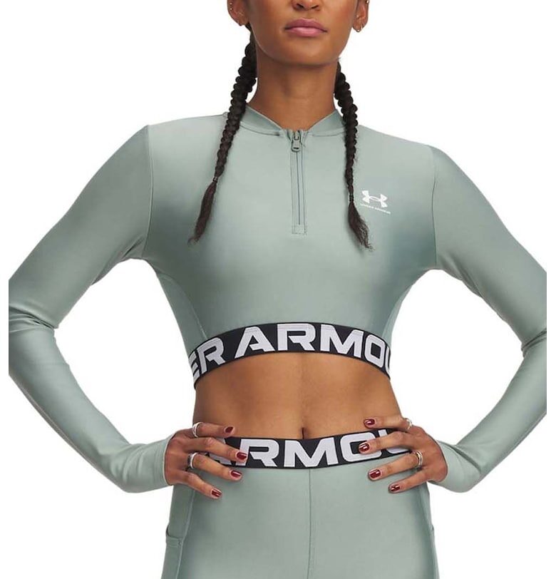 Къса фитнес блуза Heatgear - Светлозелен Under Armour