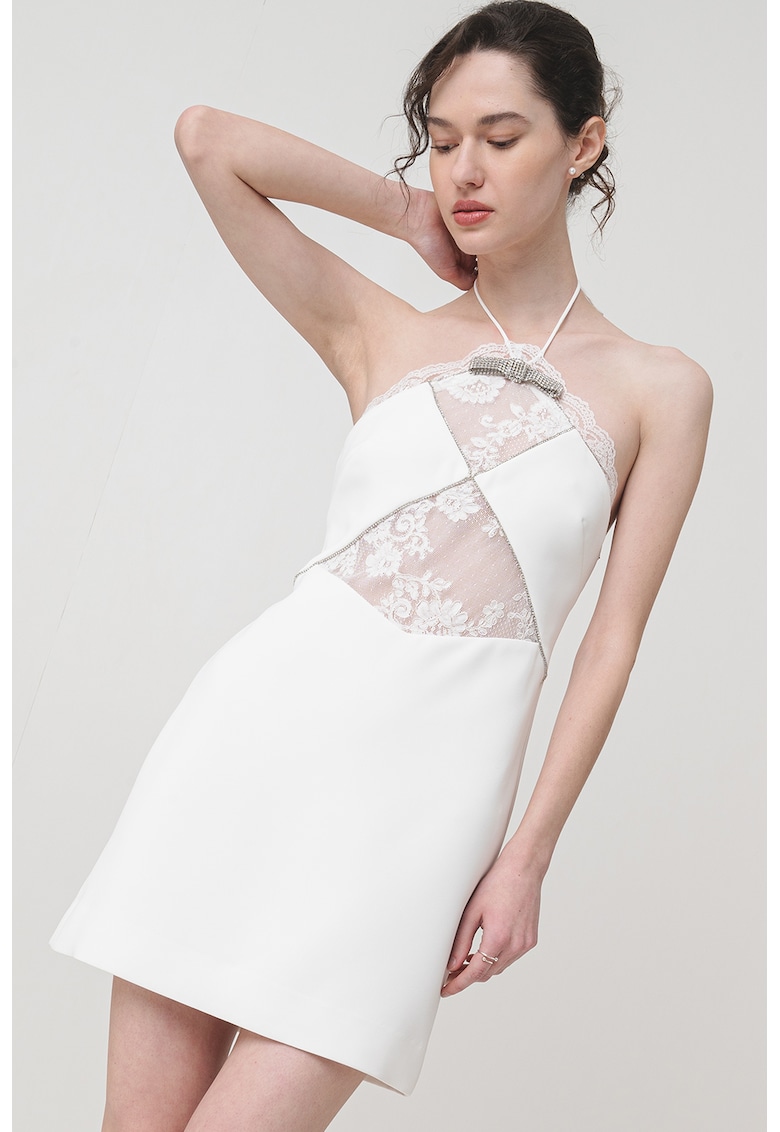 Къса халтер рокля - Бял SELF-PORTRAIT