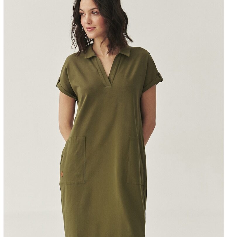 Къса шпиц рокля - Папратово зелено Tatuum