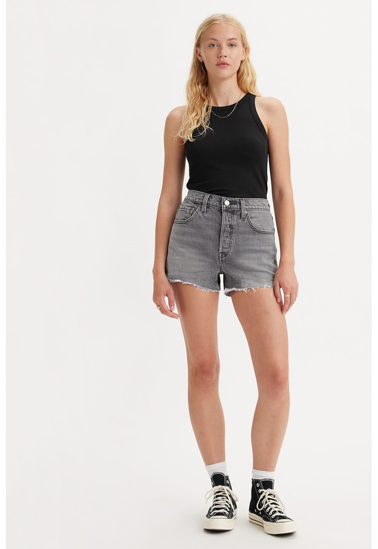 Къси дънки 501® с висока талия - Светло сив Levis
