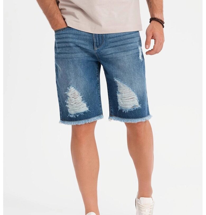 Къси дънки - Пастелносин OMBRE