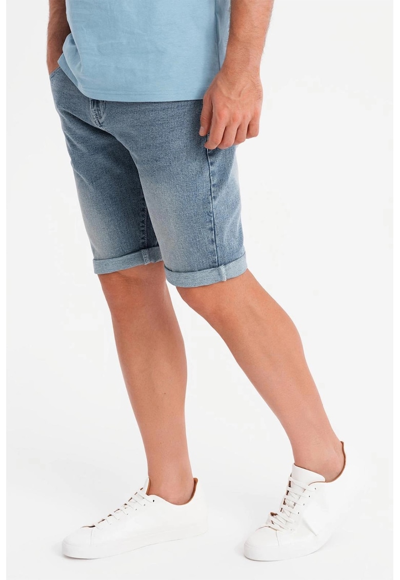 Къси дънки деграде - Прашно синьо OMBRE