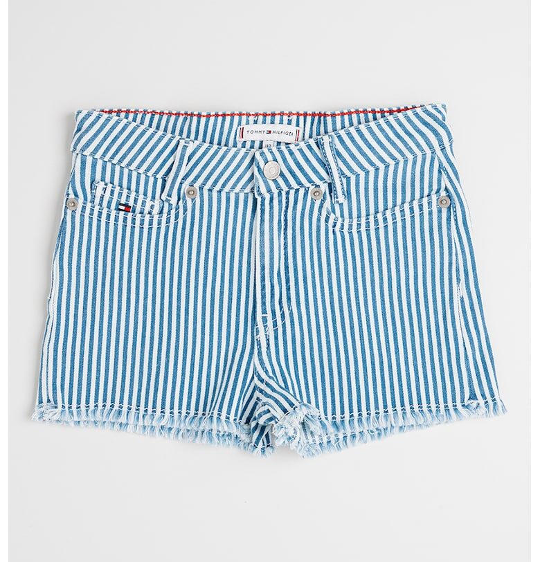 Къси дънки на райе - Бял/Тъмносин Tommy Hilfiger