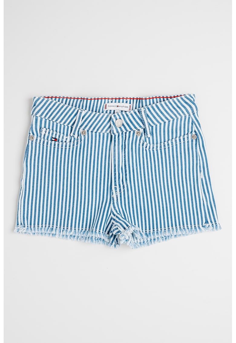Къси дънки на райе - Бял/Тъмносин Tommy Hilfiger