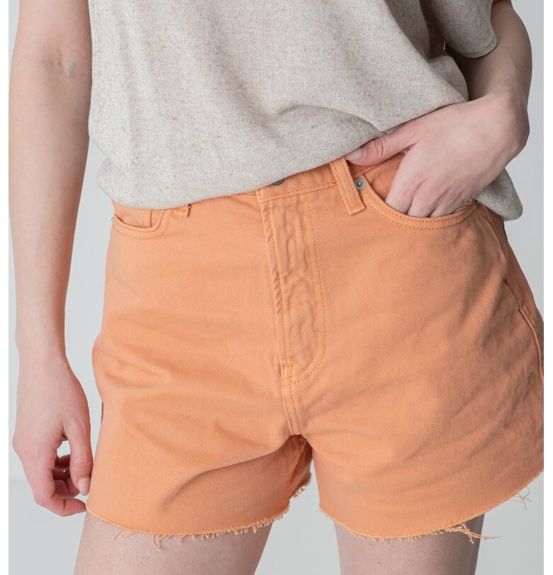 Къси дънки с висока талия - Светло оранжево Pepe Jeans London