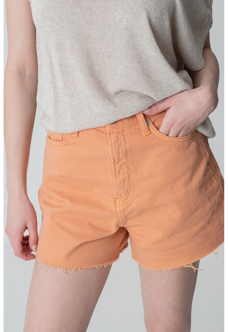 Къси дънки с висока талия - Светло оранжево Pepe Jeans London
