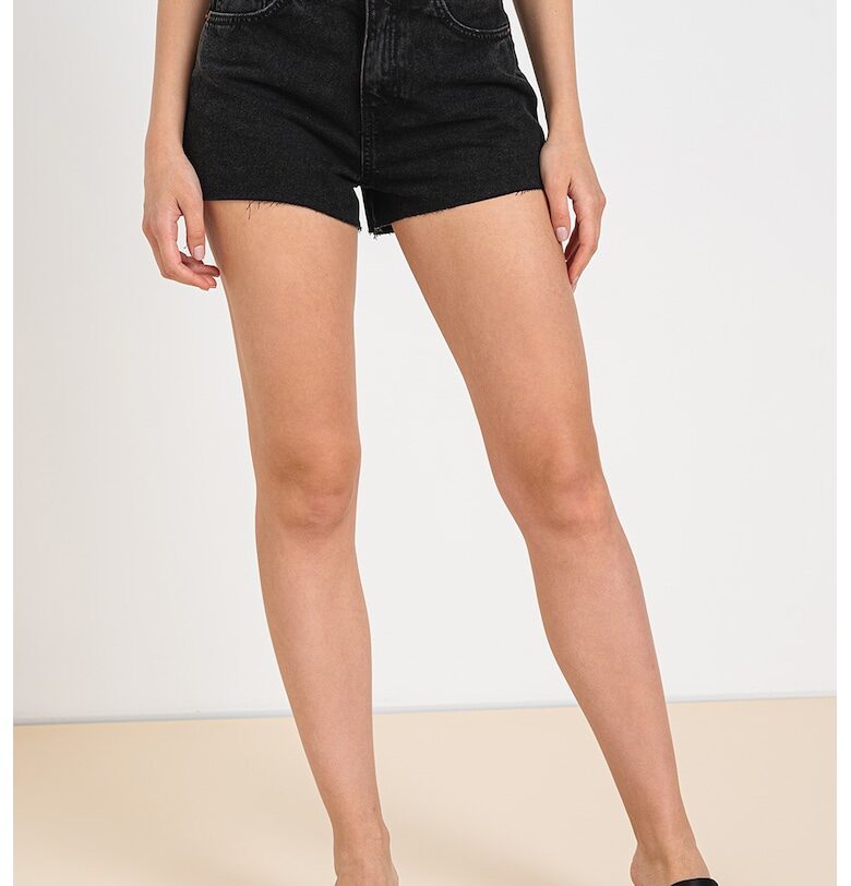 Къси дънки с висока талия - Черен United Colors of Benetton