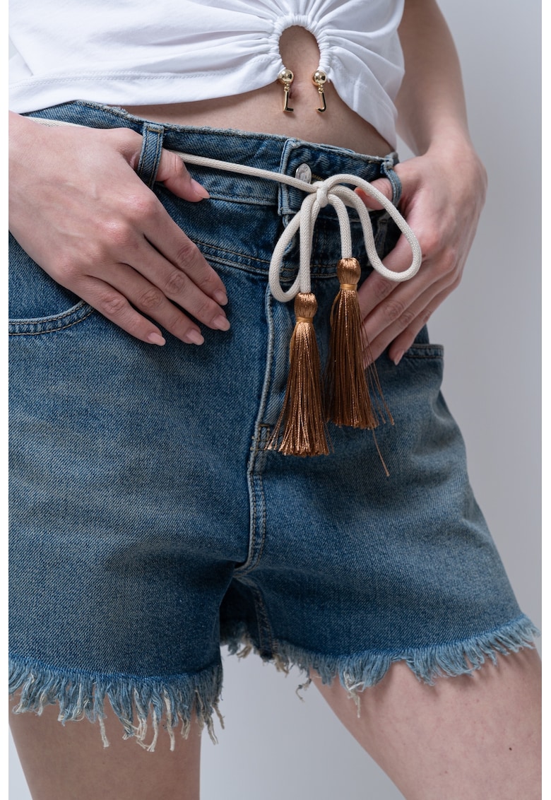 Къси дънки с връзка - Бежов/Син Liu Jo