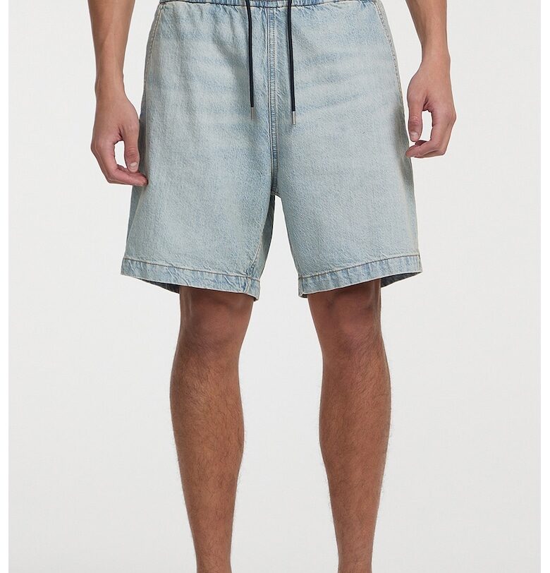 Къси дънки с връзка - Светлосин GUESS JEANS