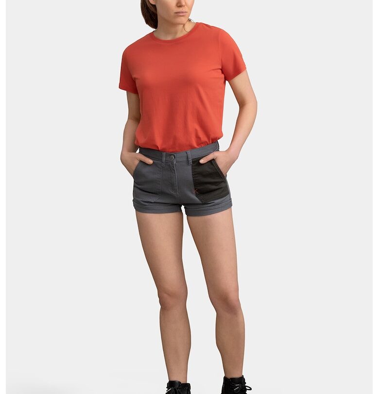 Къси дънки с контрастен джоб - Черен/Tъмносив KAFT