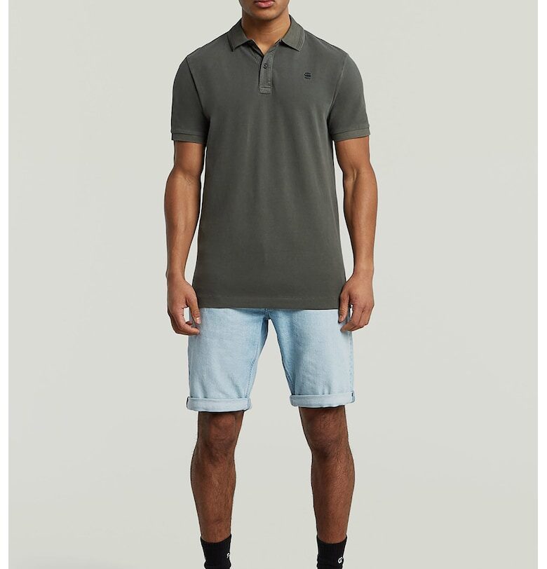 Къси дънки с миди талия - Светлосин G-STAR