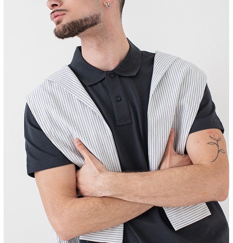 Къси дънки със средна талия - Tъмносив CALVIN KLEIN JEANS