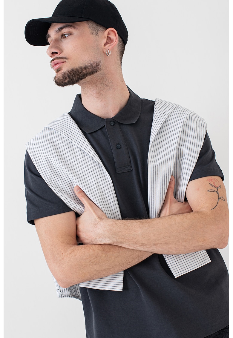 Къси дънки със средна талия - Tъмносив CALVIN KLEIN JEANS