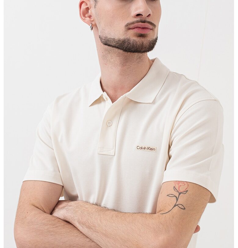 Къси дънки със средна талия - Бледожълт CALVIN KLEIN JEANS