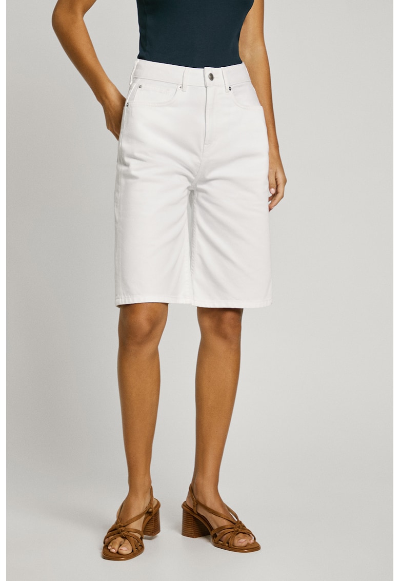 Къси дънки със средна талия - Бял Pepe Jeans London