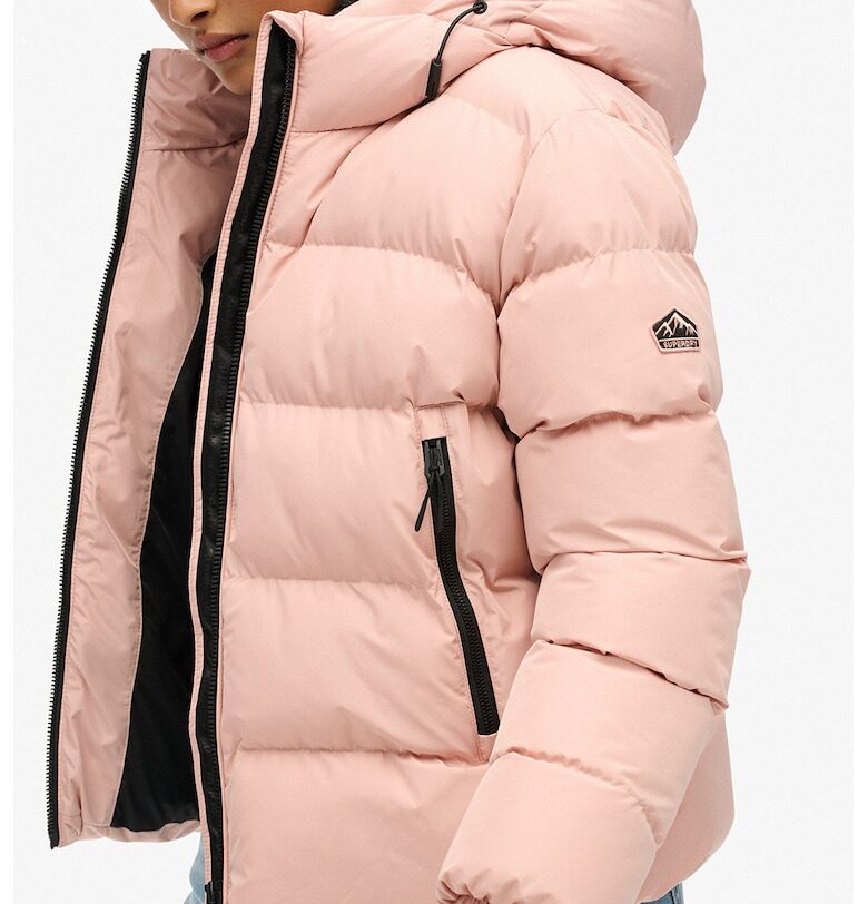 Късо бухнало яке с качулка - Пастелнорозов Superdry  Co