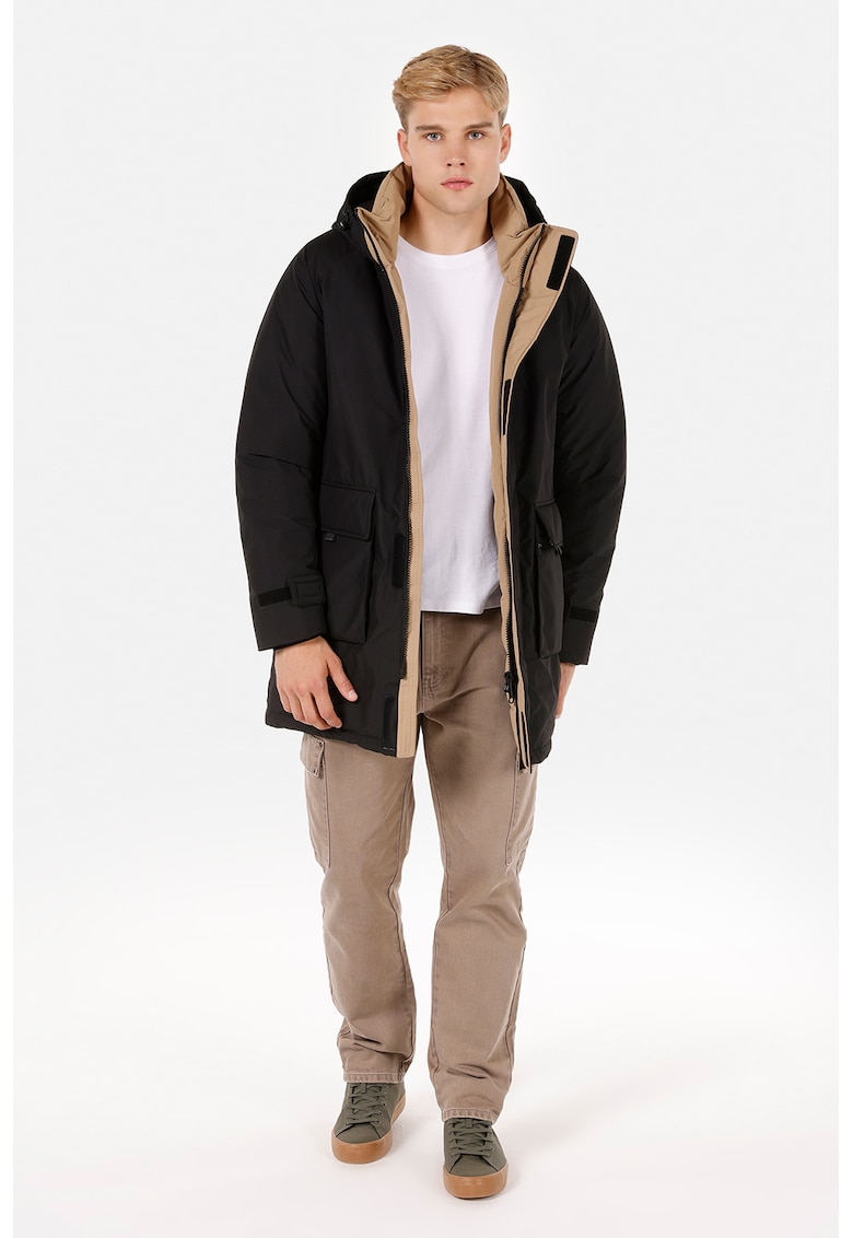 Късо зимно яке - Черен/Бежов COLINS