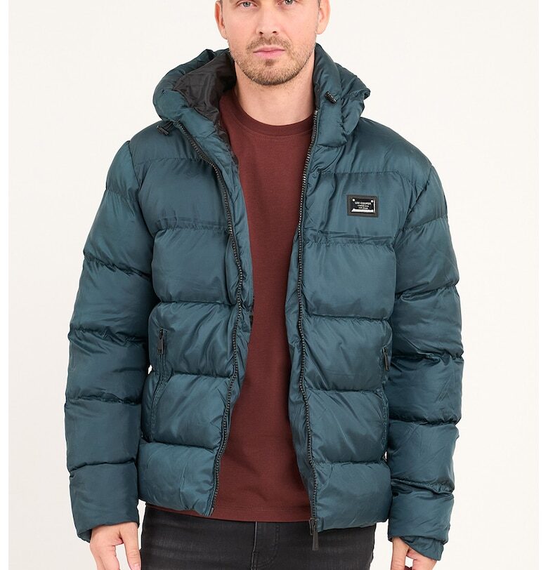 Късо зимно яке с джобове с цип - Петролно синьо Lee Cooper