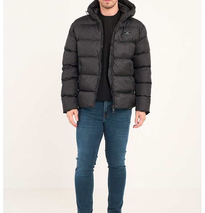 Късо зимно яке с джобове с цип - Черен Lee Cooper