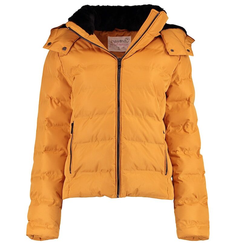 Късо зимно яке с качулка - Оранжев Zabaione