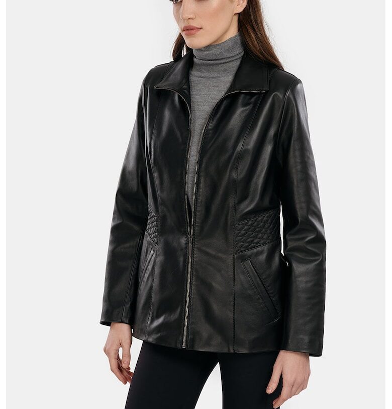 Късо кожено яке Liz - Черен Gerali