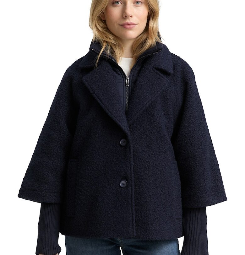 Късо палто от букле - Тъмносин Tom Tailor