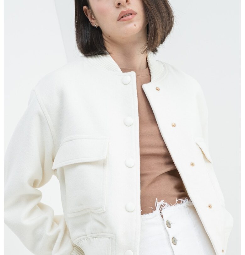 Късо палто с вълна - Крем GUESS