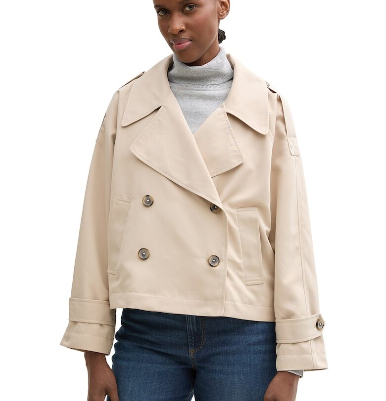 Късо палто с ръкави реглан - Слонова кост Tom Tailor