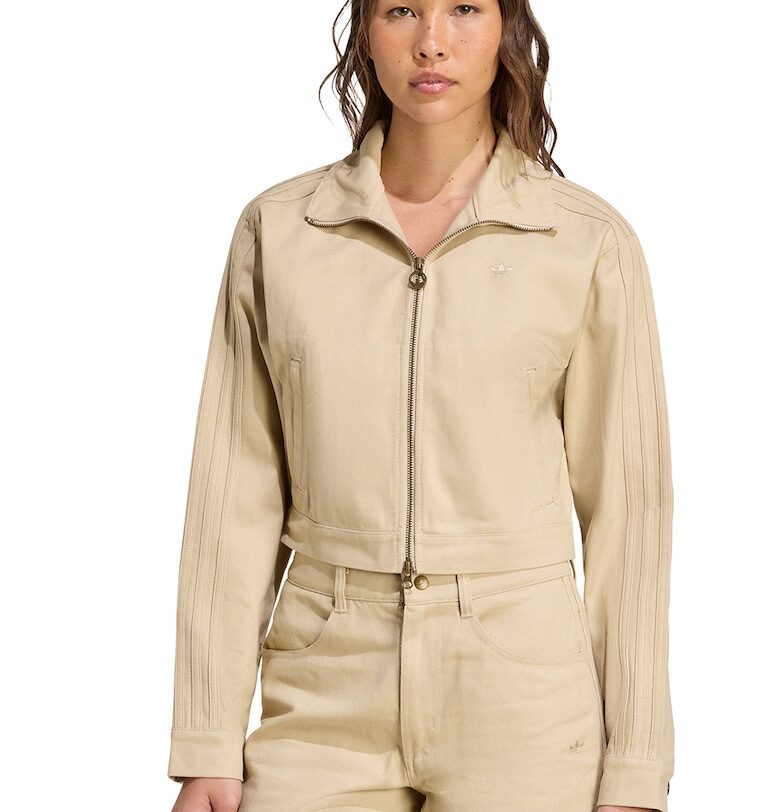 Късо памучно яке - Светло бежово adidas Originals